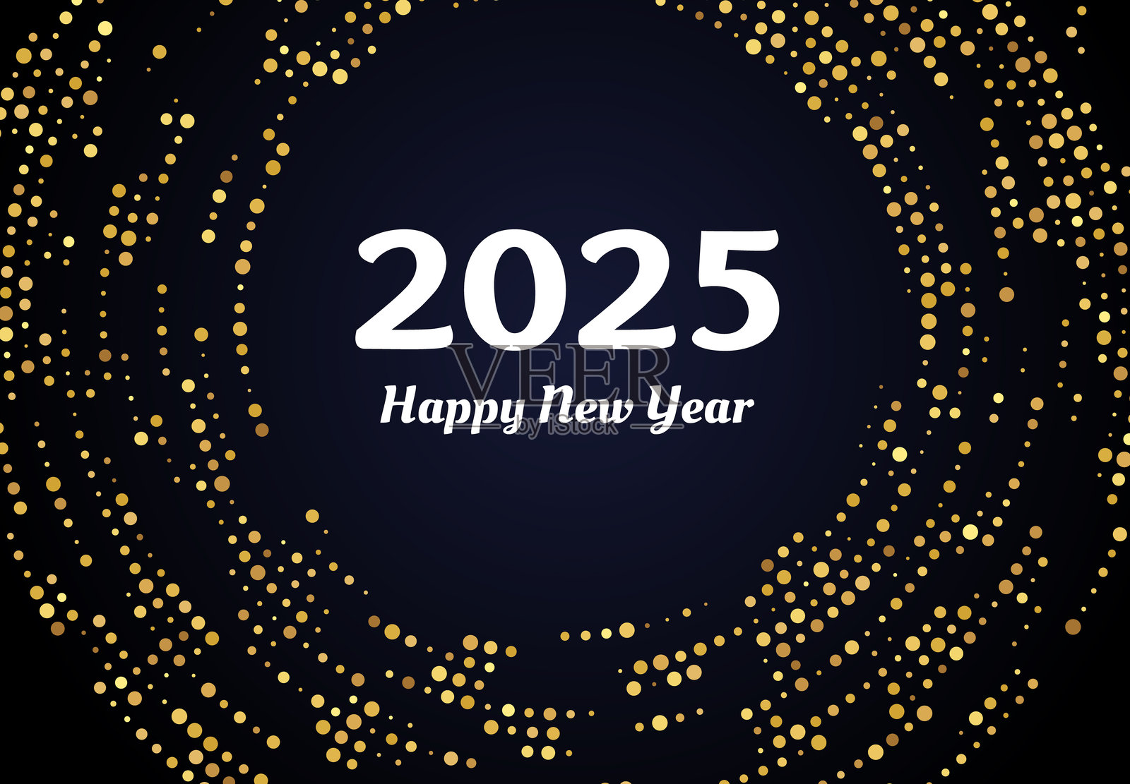 2025新年快乐金色图案插画图片素材