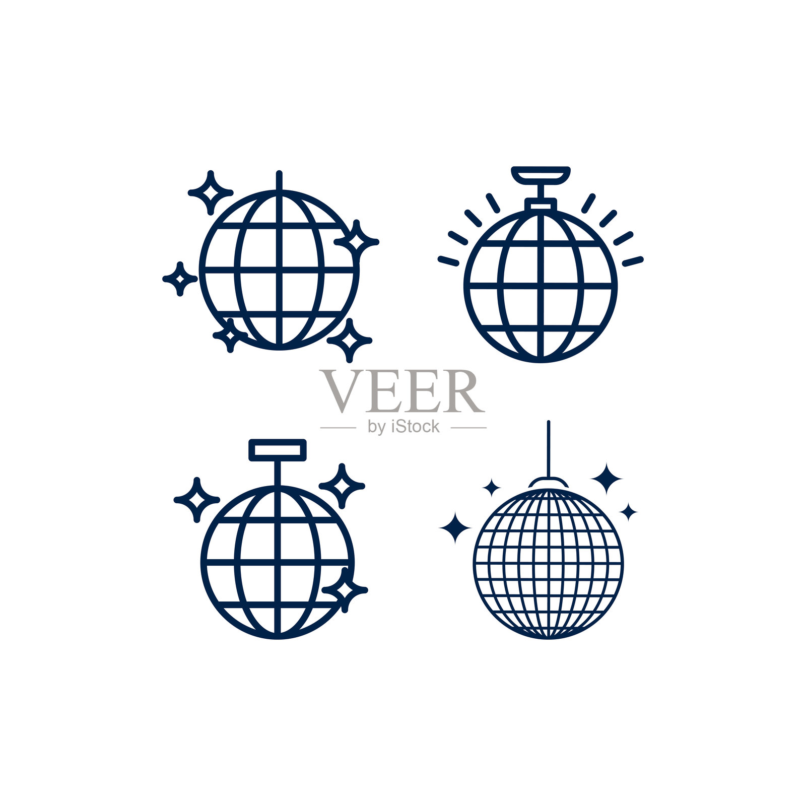 迪斯科球图标模板设计插画图片素材