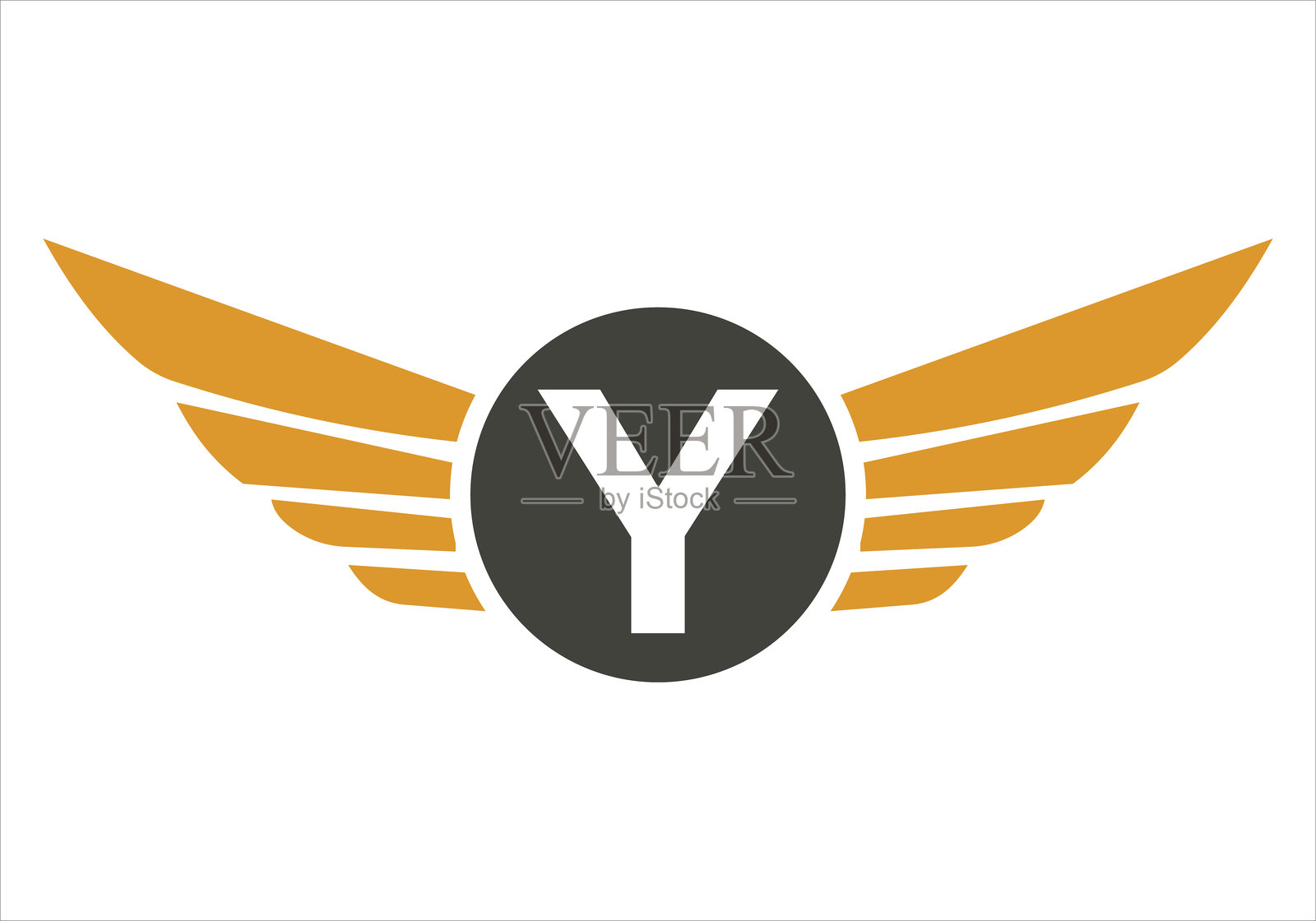 字母Y运输标志设计。货运标志的翅膀符号插画图片素材