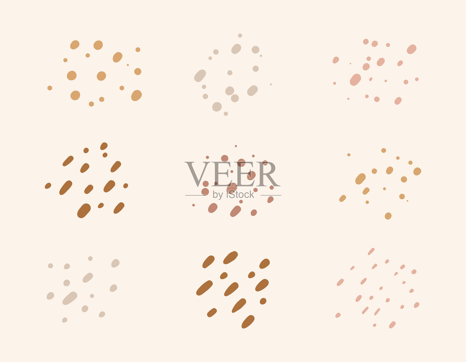 手绘抽象点状图案合集插画图片素材