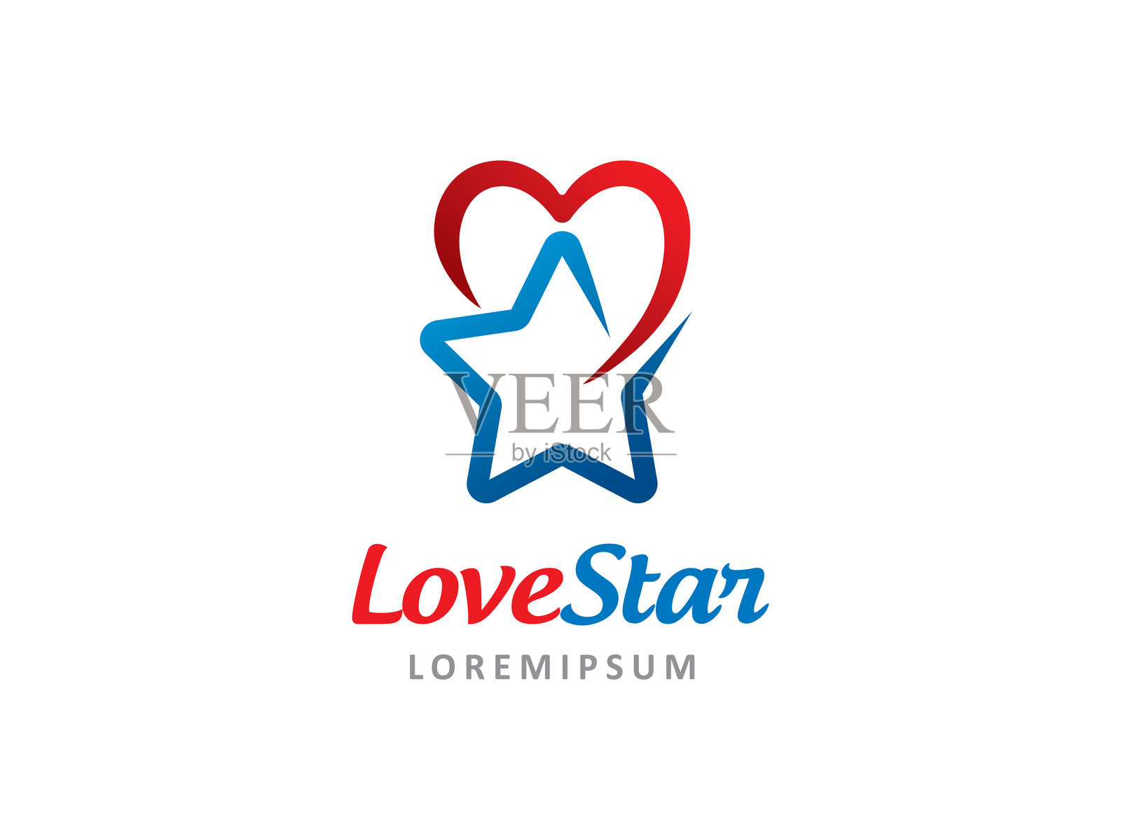 爱与星星符号或图标模板插画图片素材