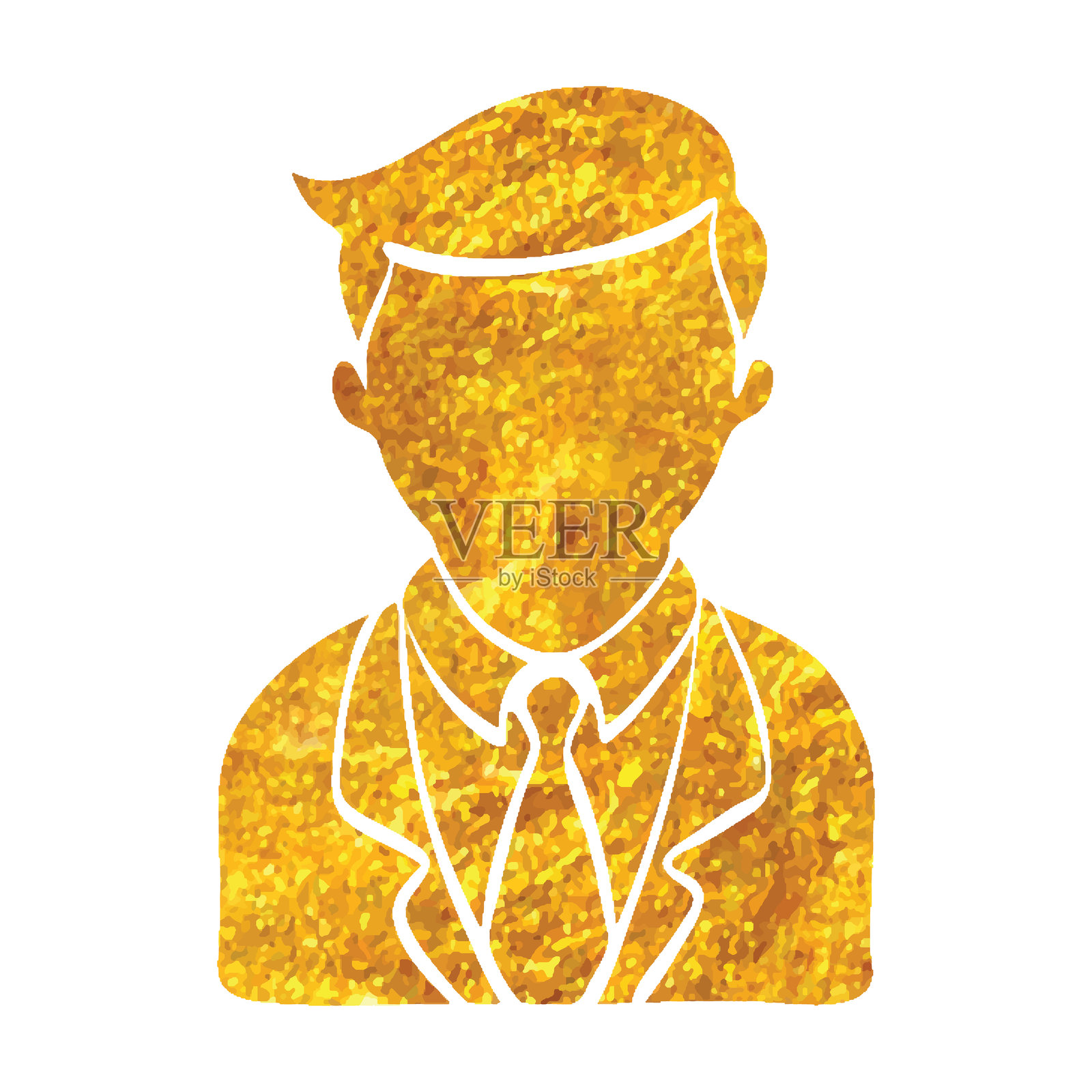 手绘金箔纹理用户头像图标插画图片素材