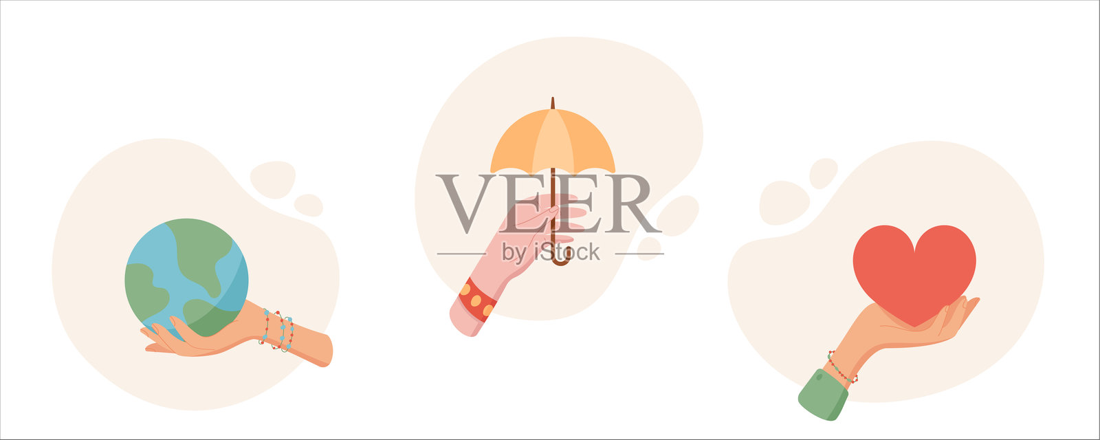 手持图标合集插画图片素材