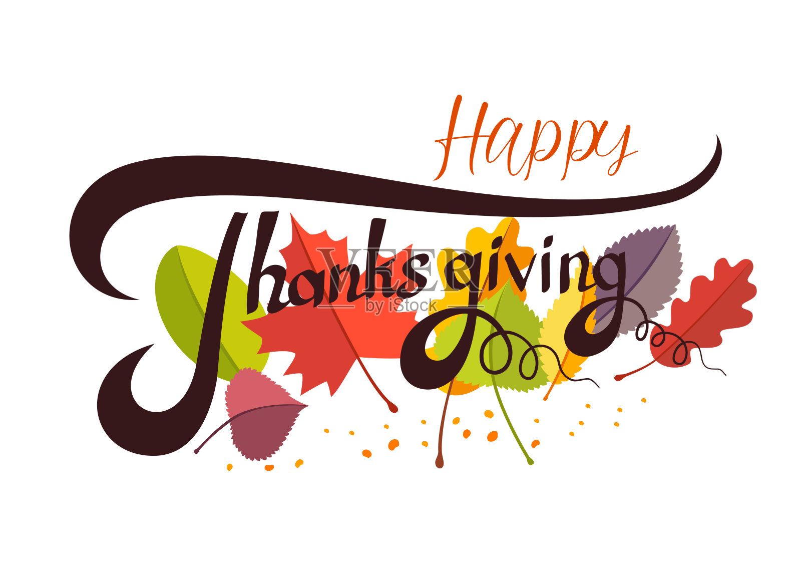 感恩节快乐的装饰。插画图片素材