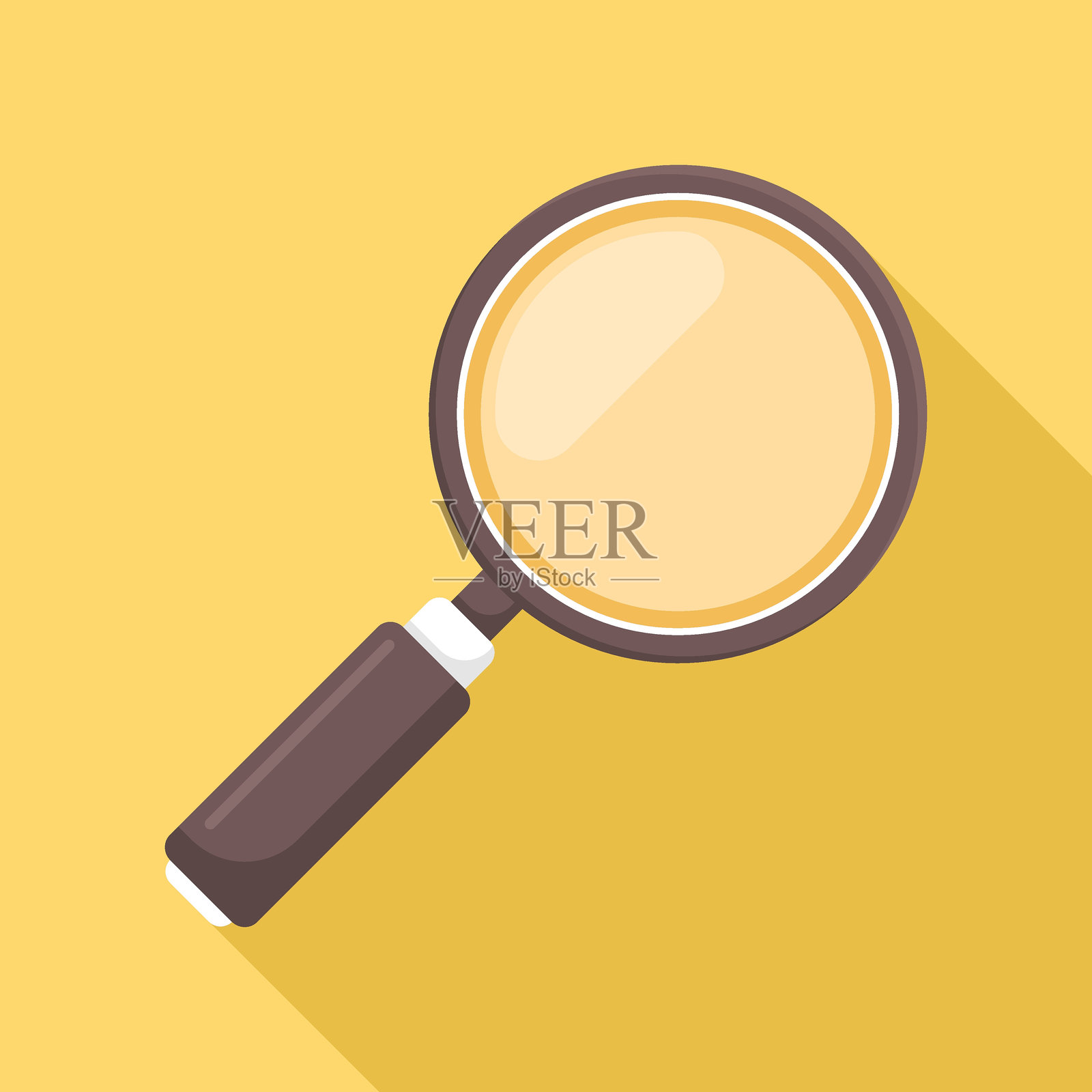 扁平风格放大镜图标：搜索业务概念插画图片素材