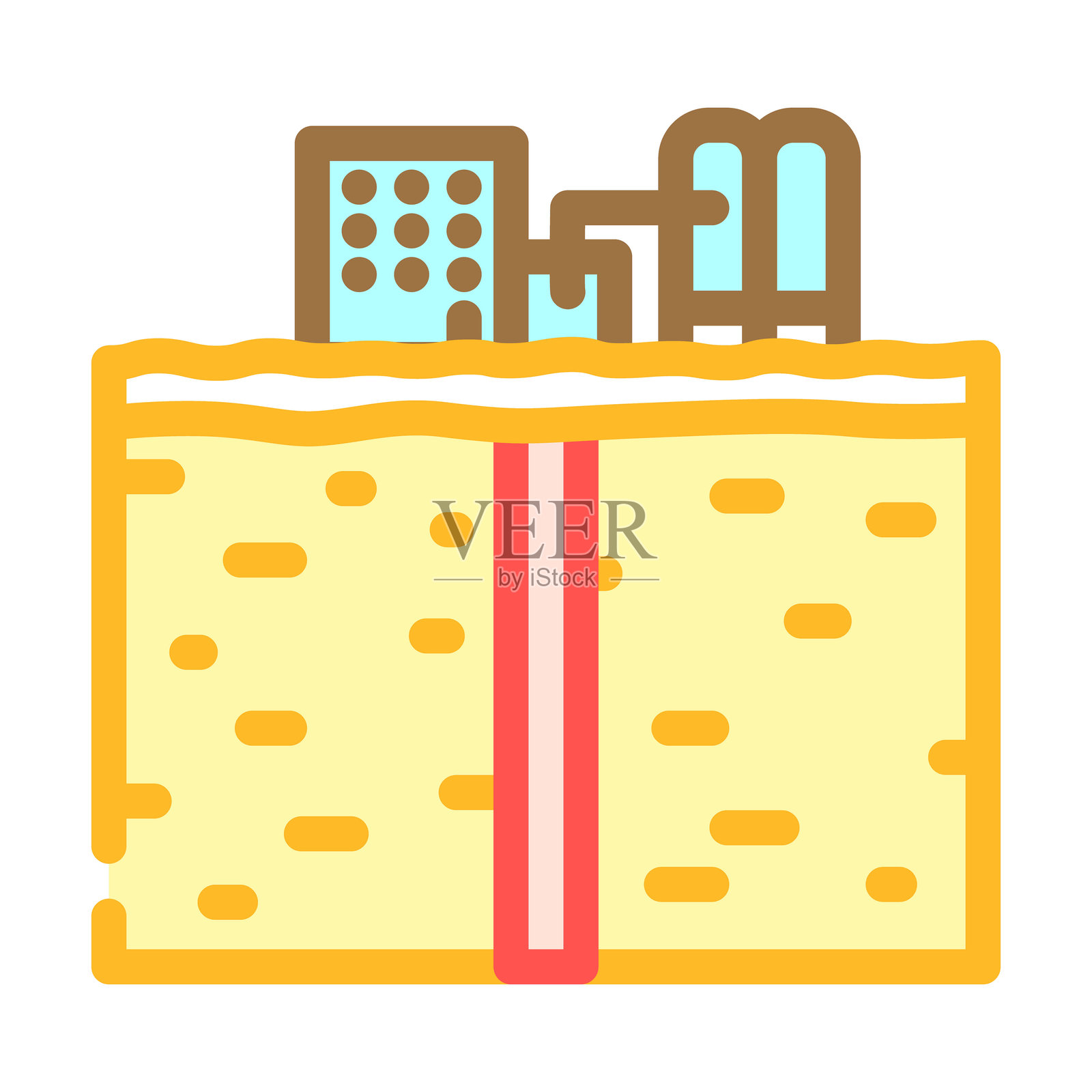 地热能源植物彩色图标矢量图插画图片素材