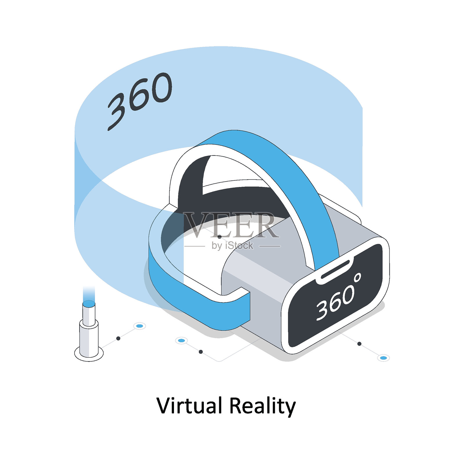 虚拟现实等距插图。EPS文件插图插画图片素材