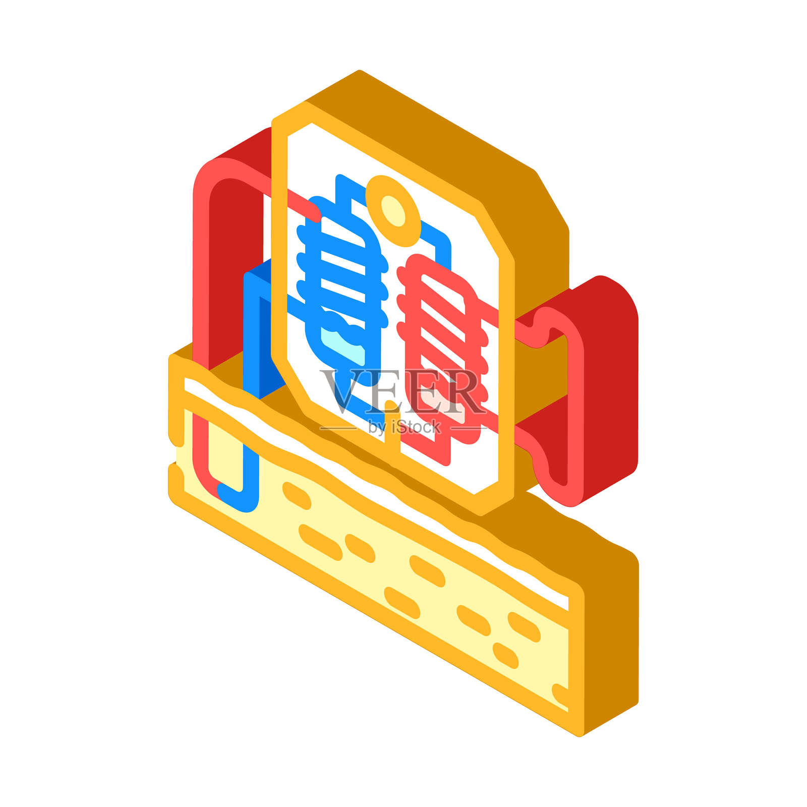 地热能热回收2.5D图标矢量图插画图片素材