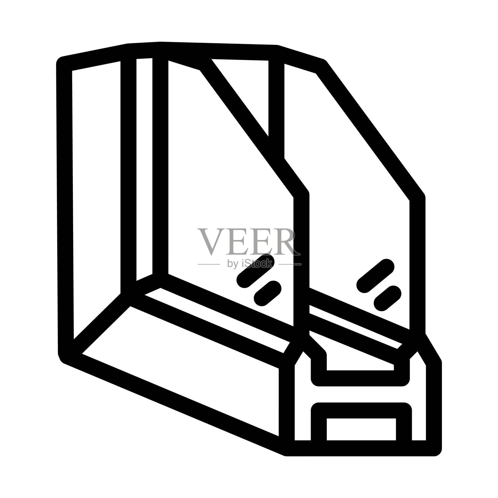 双层玻璃窗节能线性图标矢量图插画图片素材