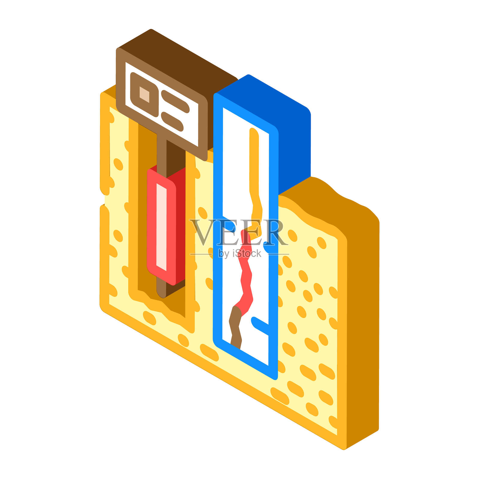 测井石油工业2.5D矢量图标插画图片素材