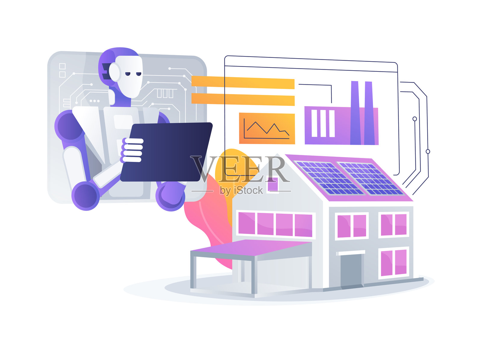 AI支持的需求响应抽象概念矢量插图插画图片素材