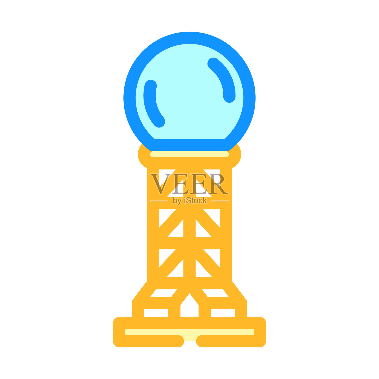 飓风灾害天气雷达彩色图标矢量图插画图片素材