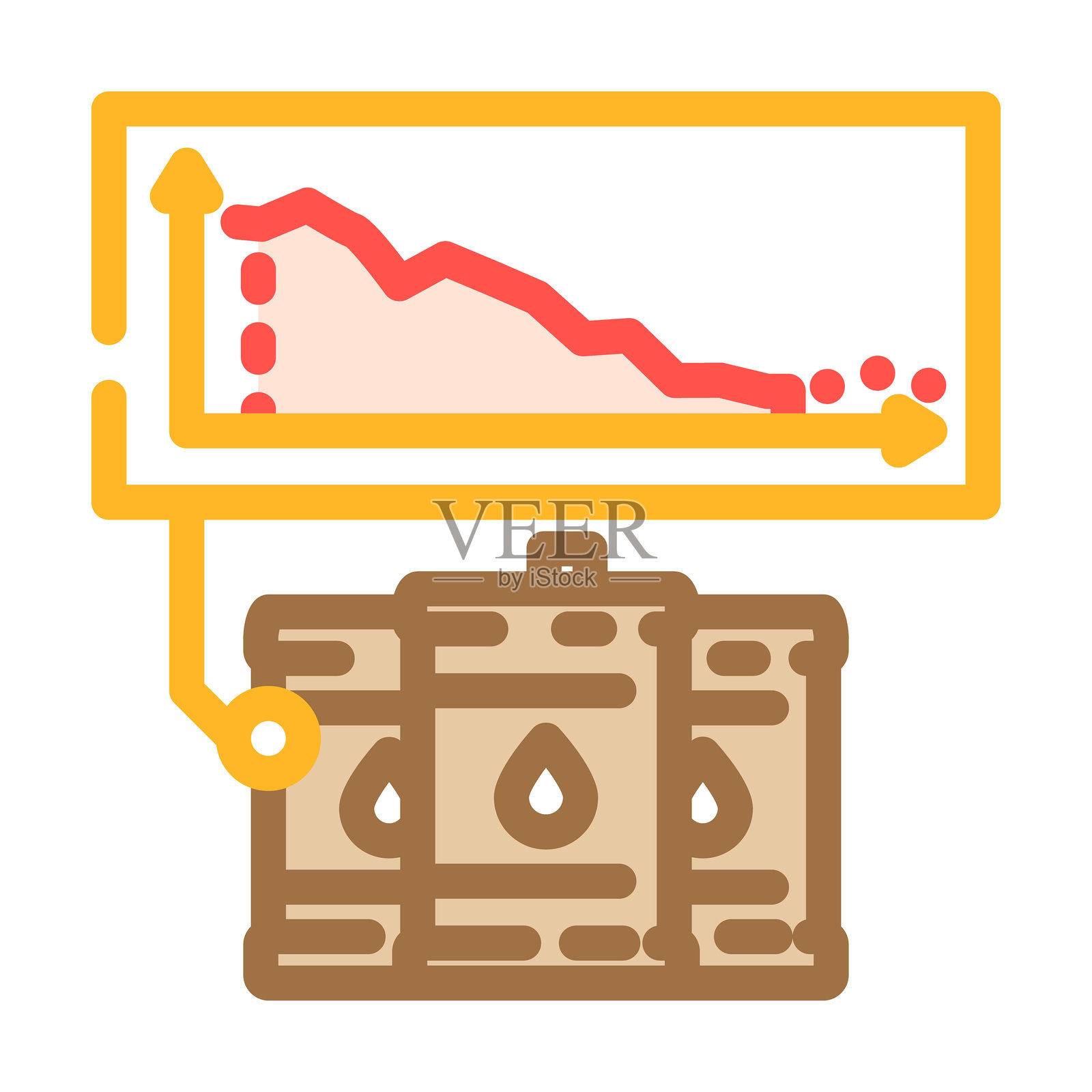 石油工业危机彩色图标矢量插图插画图片素材