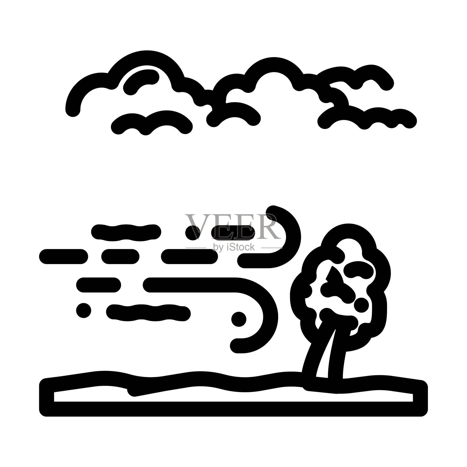 飓风灾害线图标矢量图插画图片素材