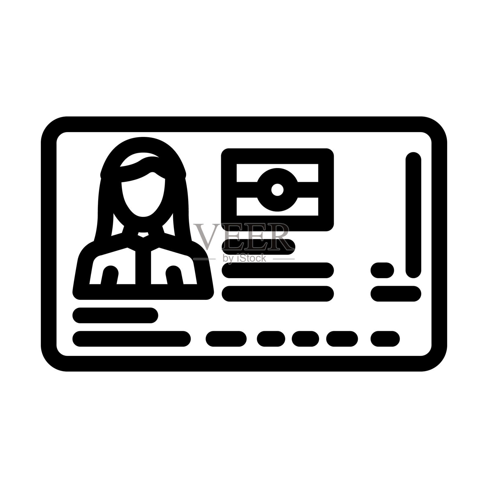 身份证生物识别线条图标插图插画图片素材