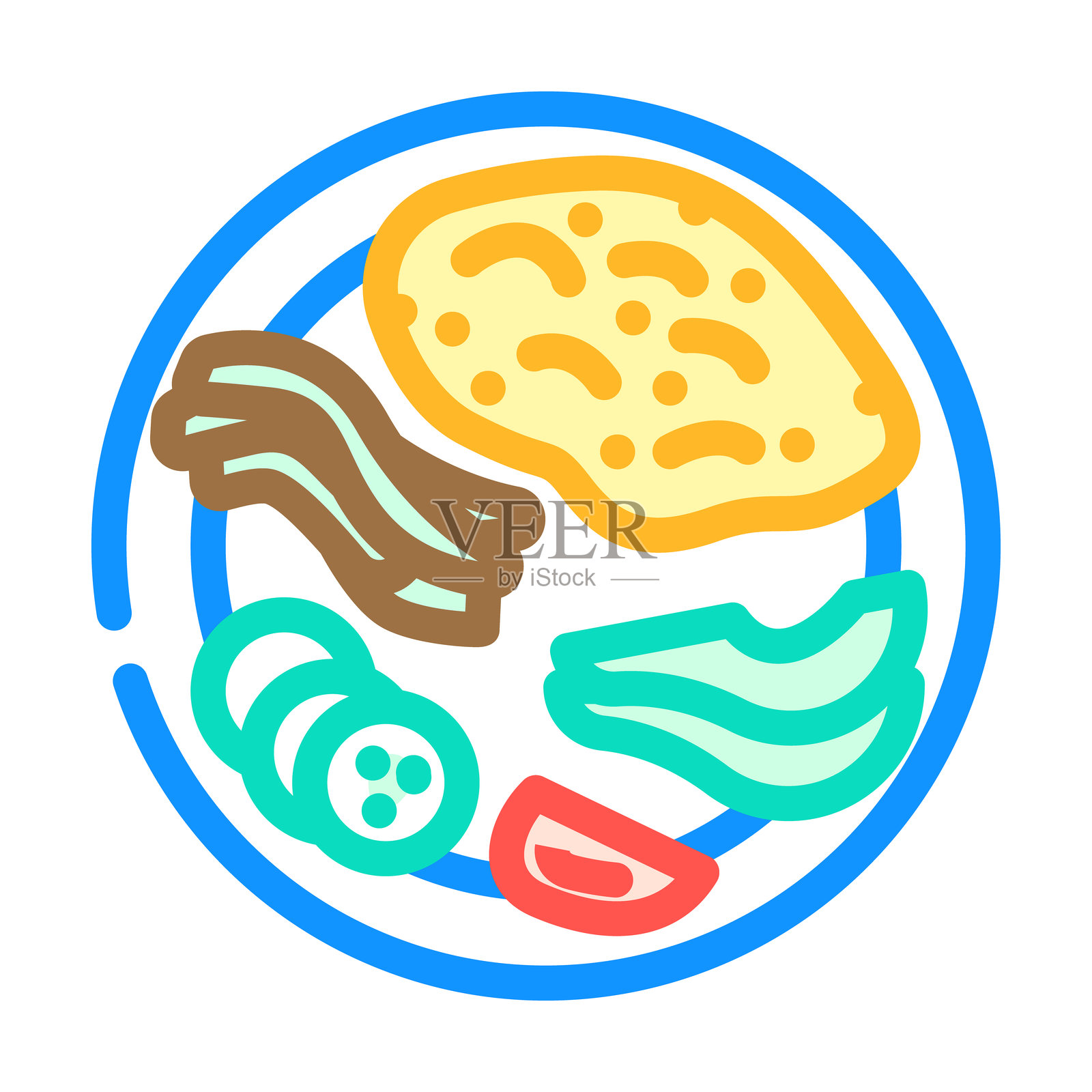 健康的阿育吠陀色彩图标矢量插图插画图片素材