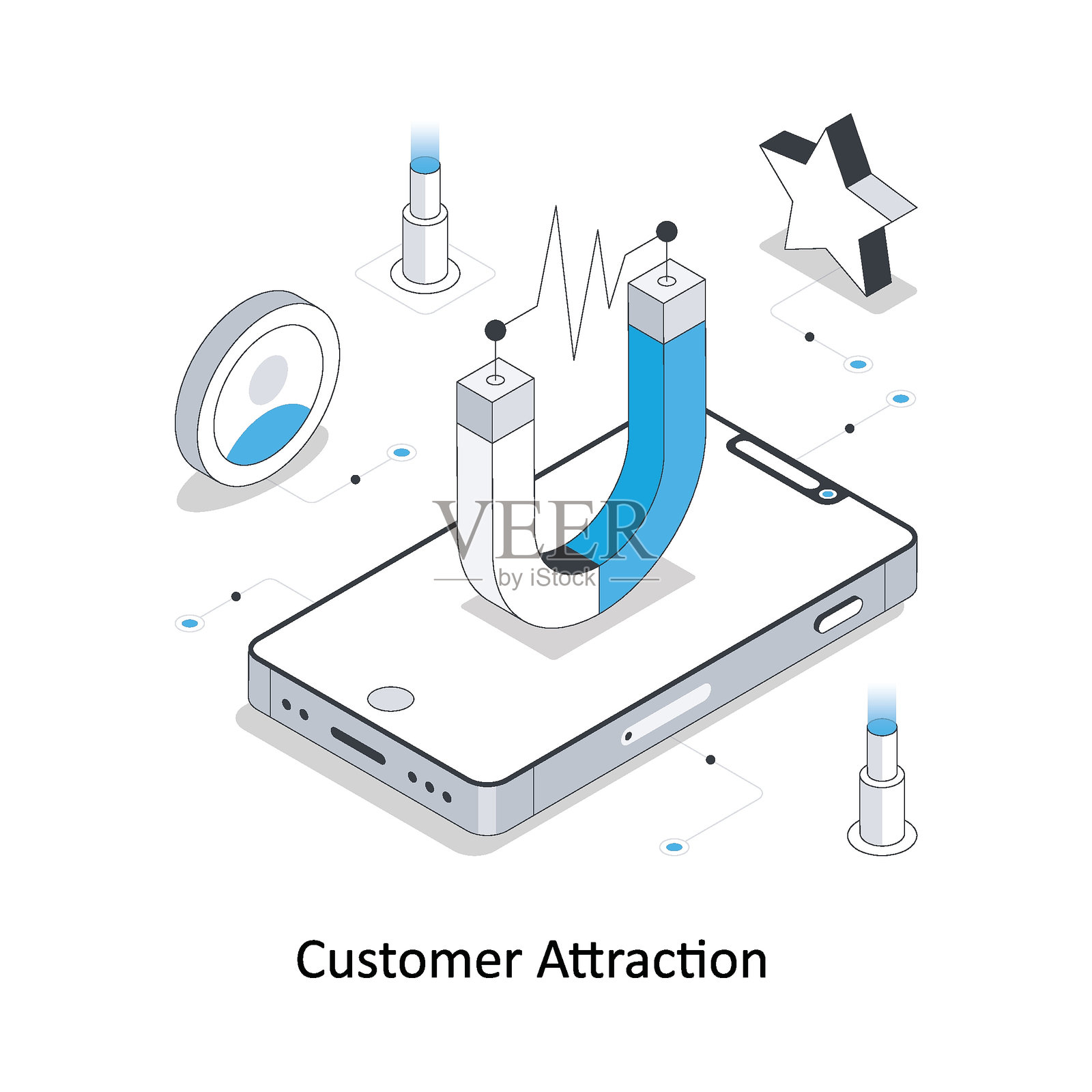 CCTV技术2.5D库存插图，EPS文件库存插图插画图片素材