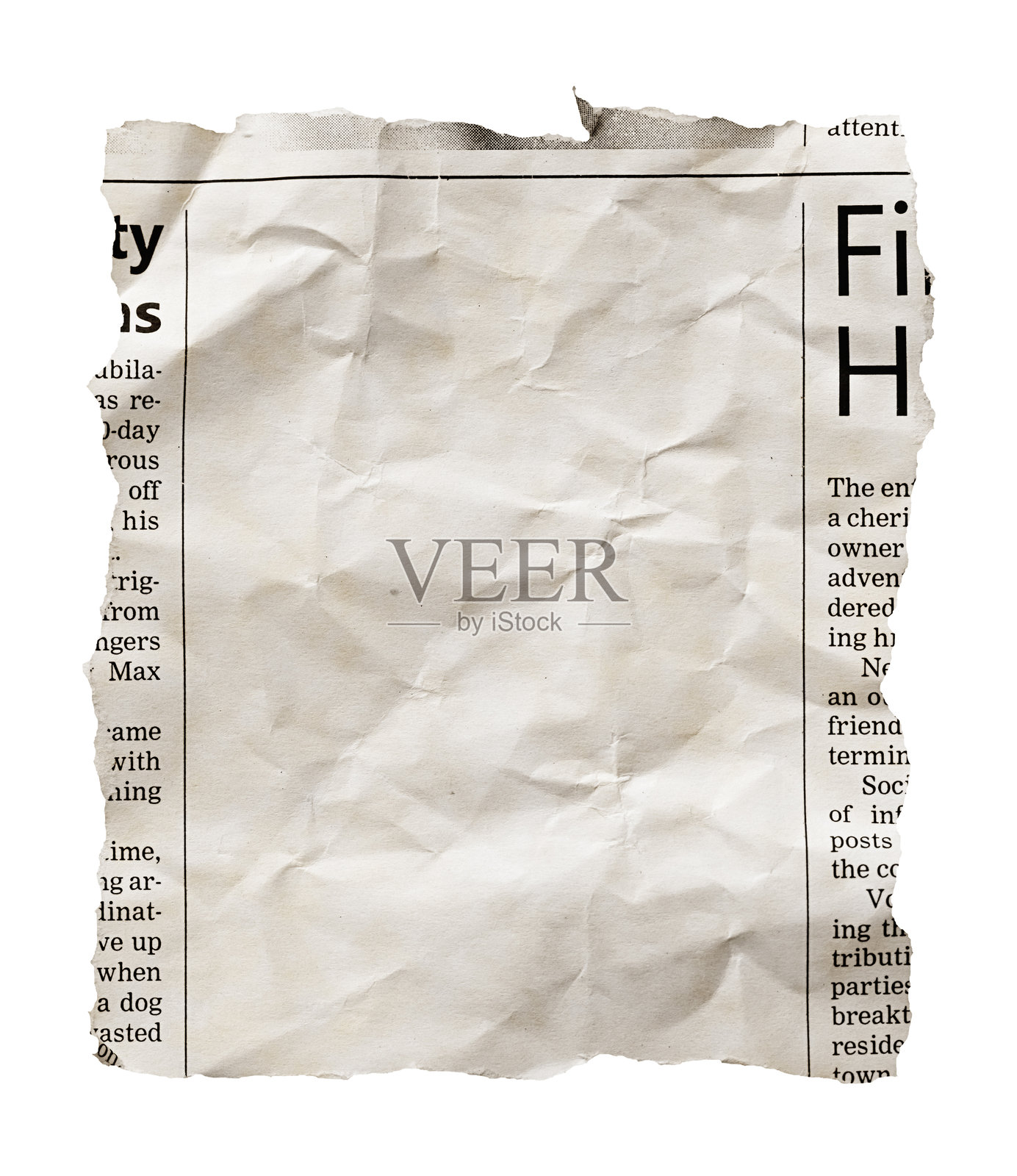 带有空白区域的报纸剪报，可用于文案或图片照片摄影图片