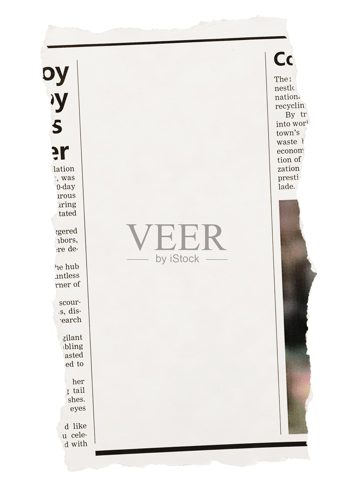 带有空白区域的报纸剪报，可用于文案或图片照片摄影图片