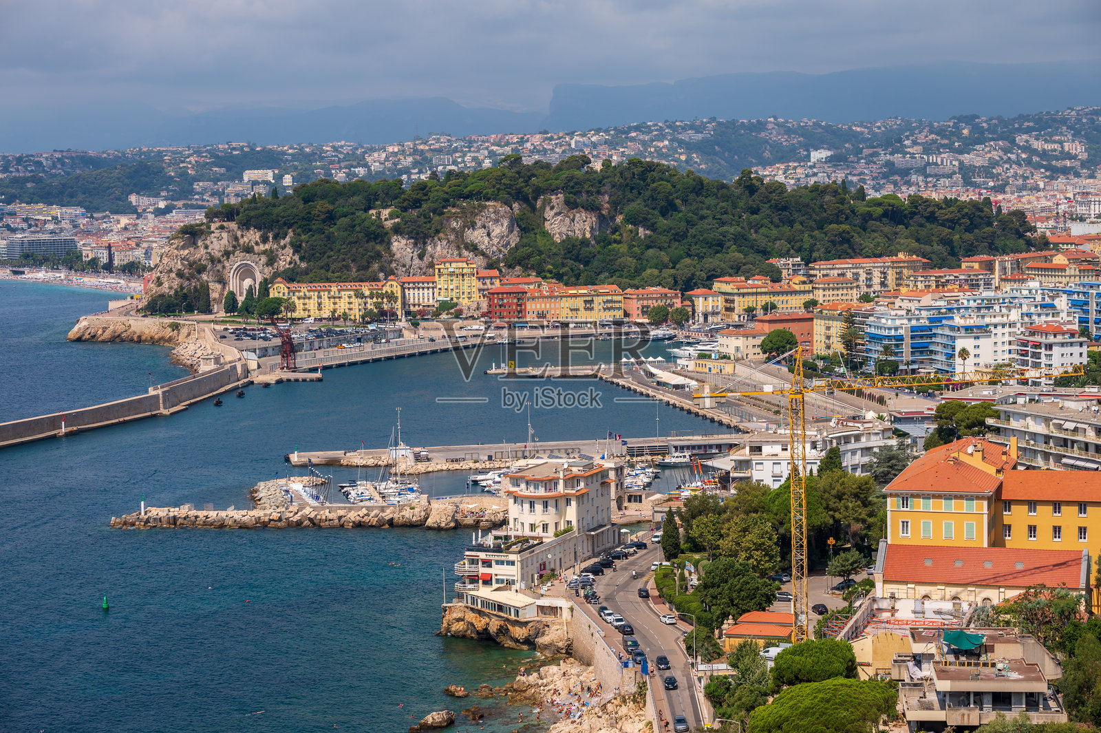 法国尼斯港口鸟瞰图照片摄影图片