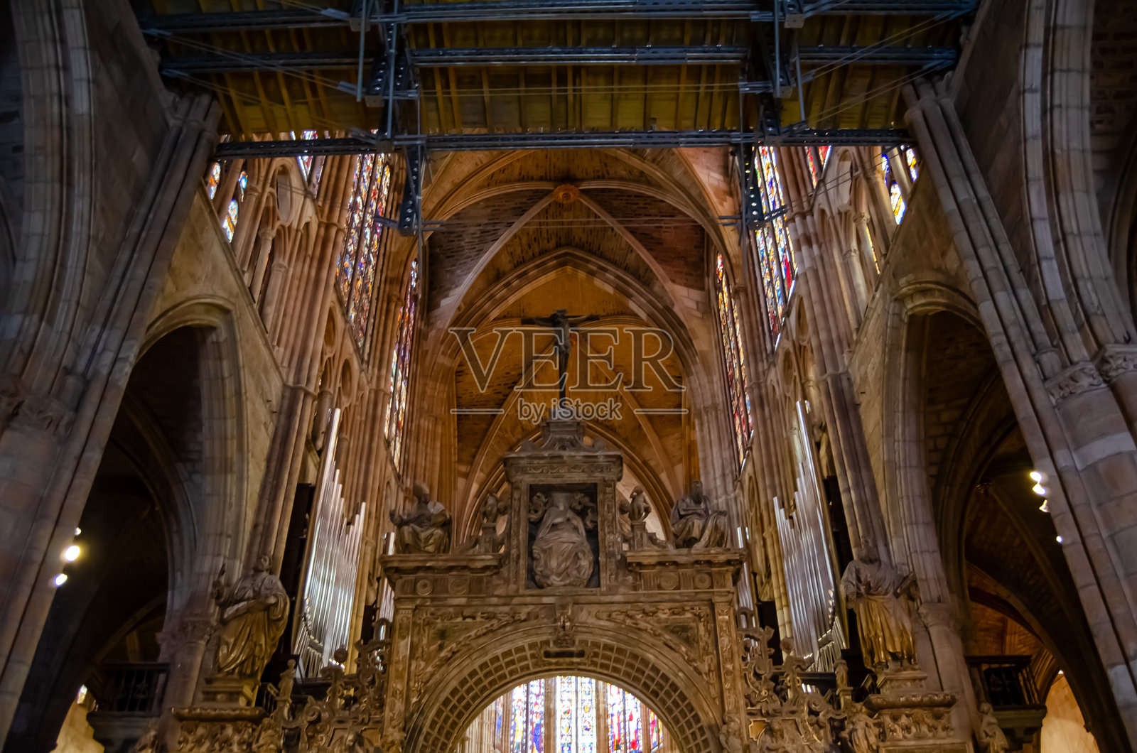 莱昂大教堂历史中心，圣地亚哥之路照片摄影图片