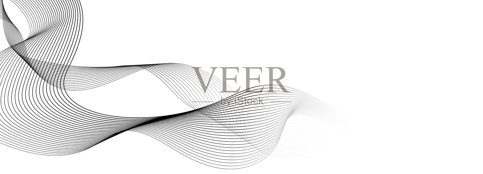 白色抽象背景与流动线条。插画图片素材