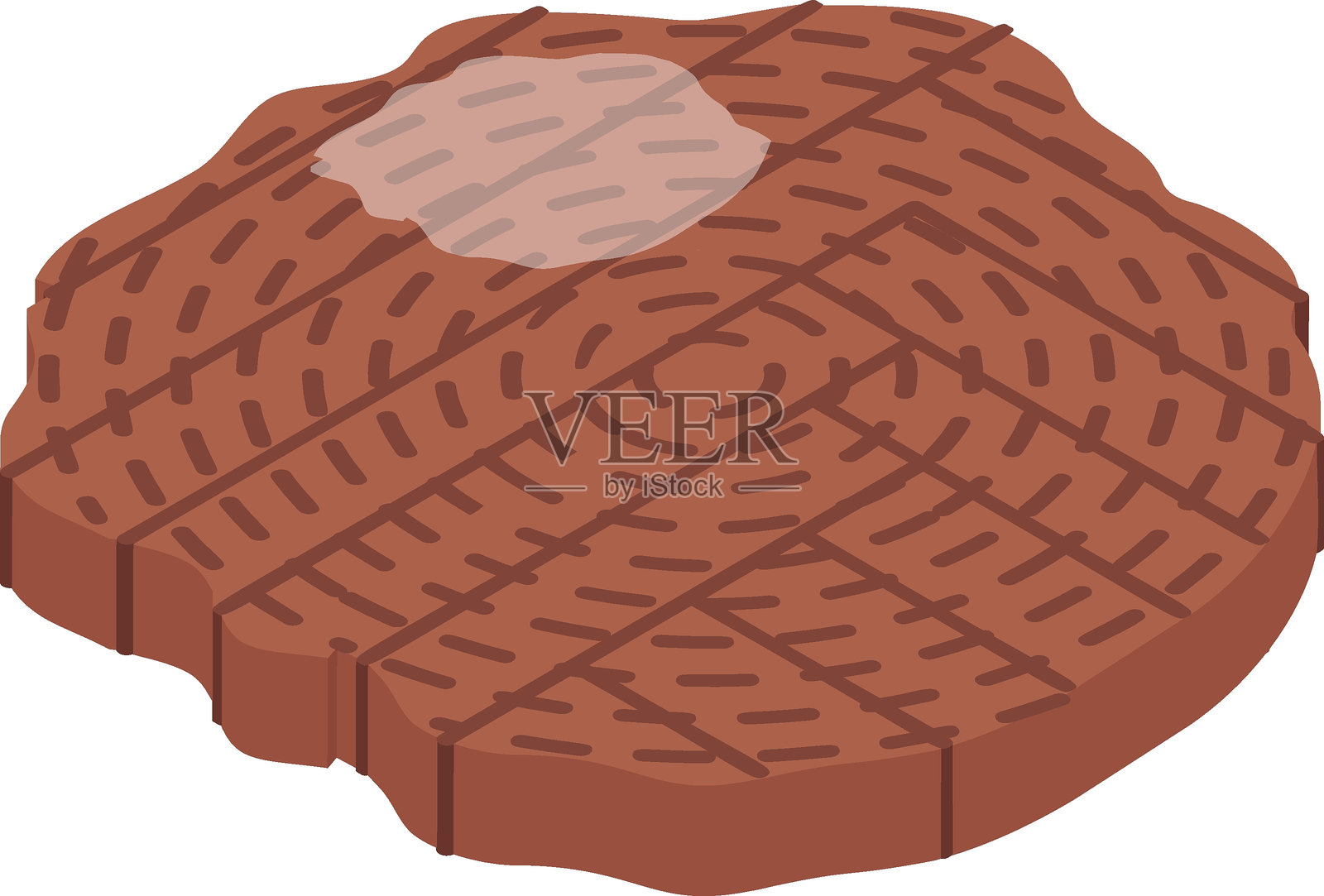 2.5D木材切割概念设计矢量图标插画图片素材