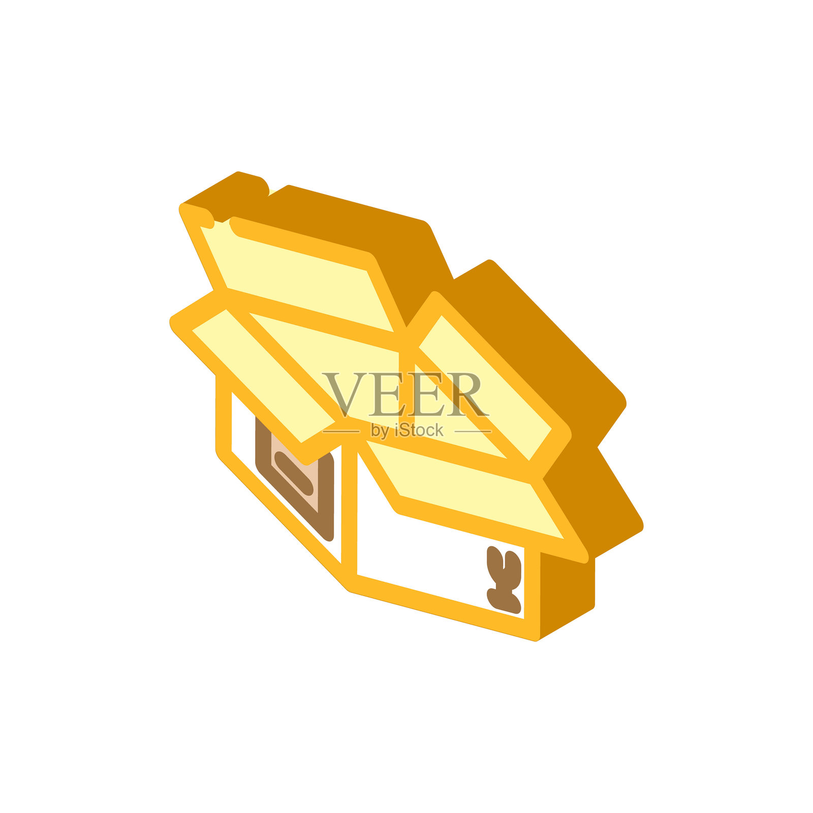 纸板包装箱等距图标矢量图插画图片素材