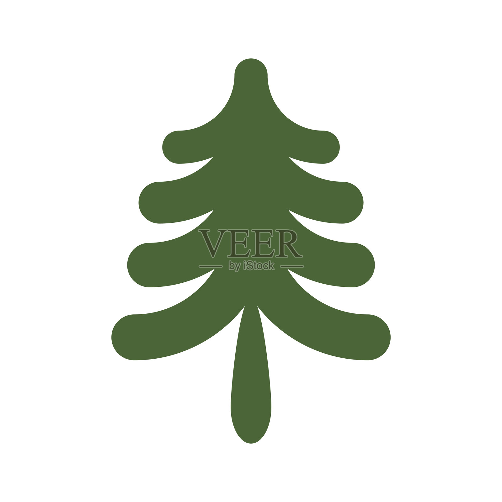 卡通风格的树木插画图片素材