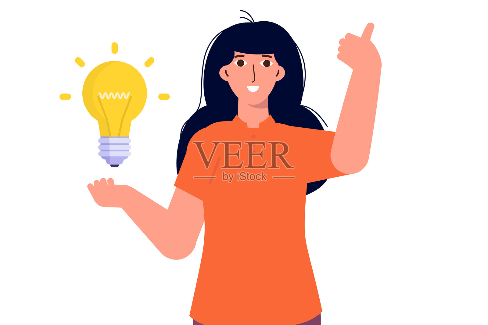 灵光乍现的想法矢量图插画图片素材