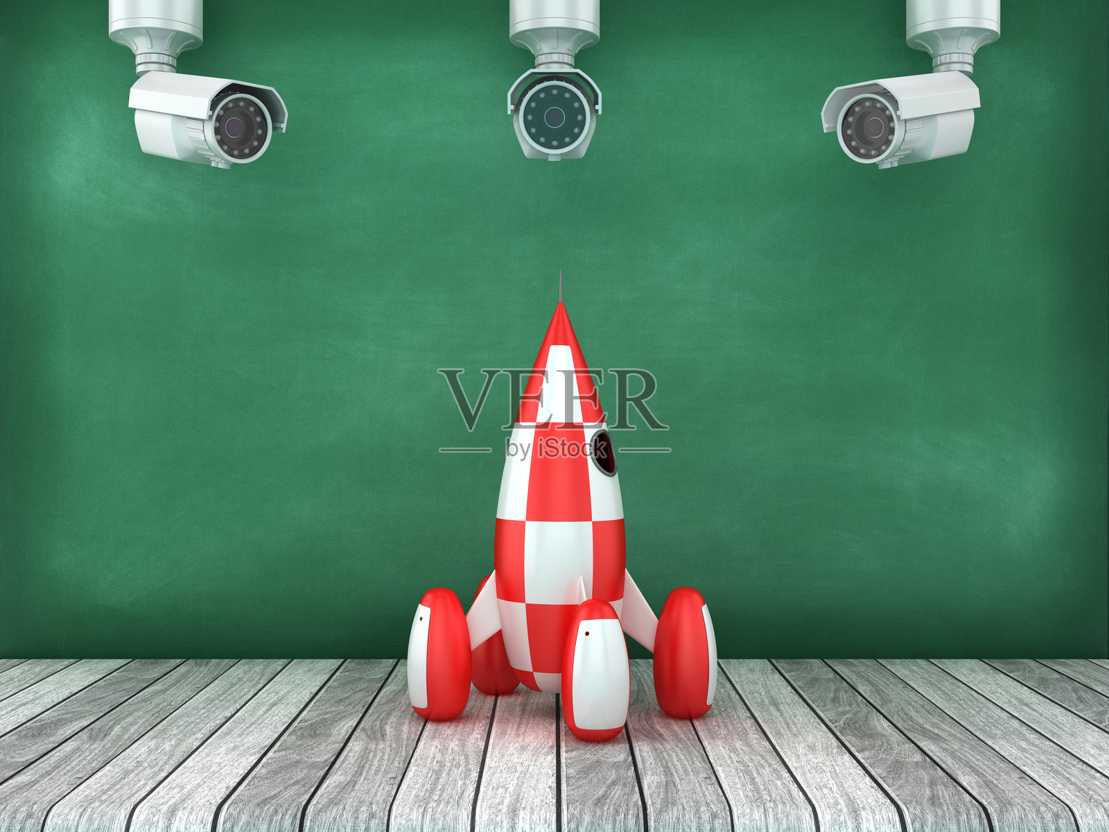 带监控摄像头的火箭照片摄影图片