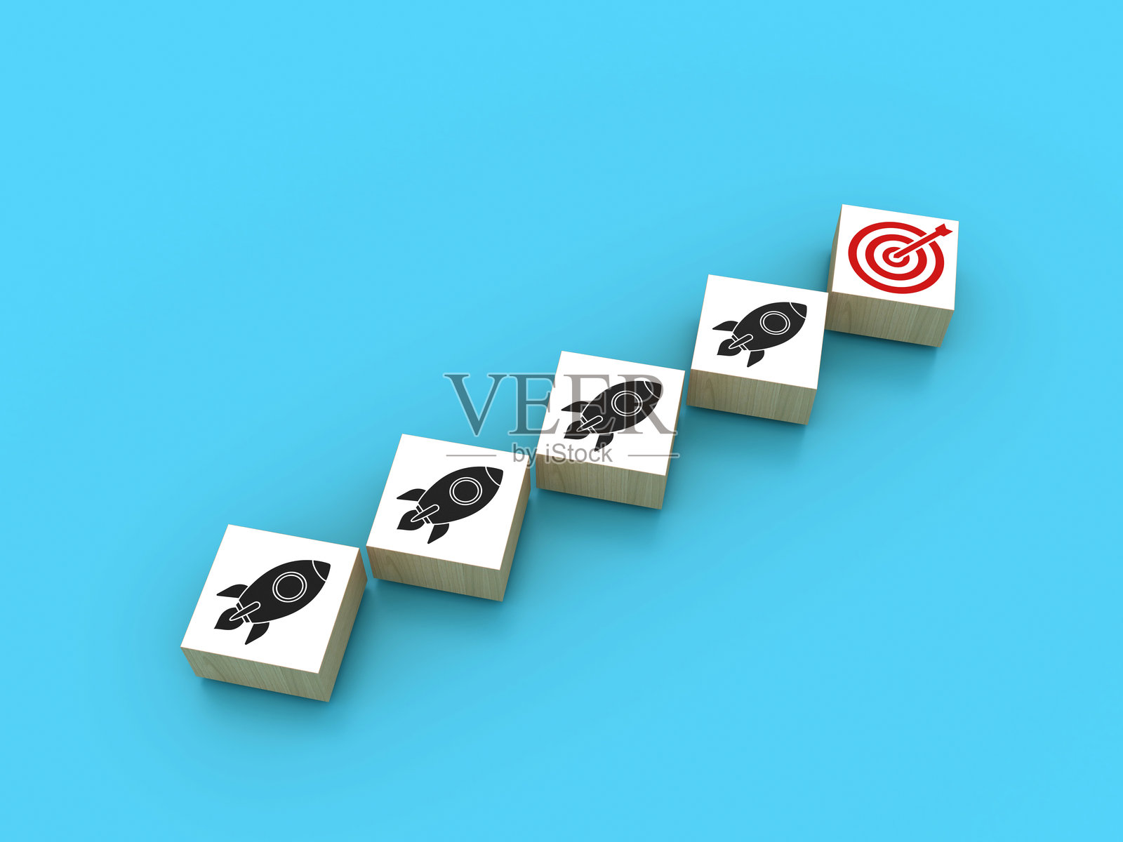 带有目标的火箭积木照片摄影图片