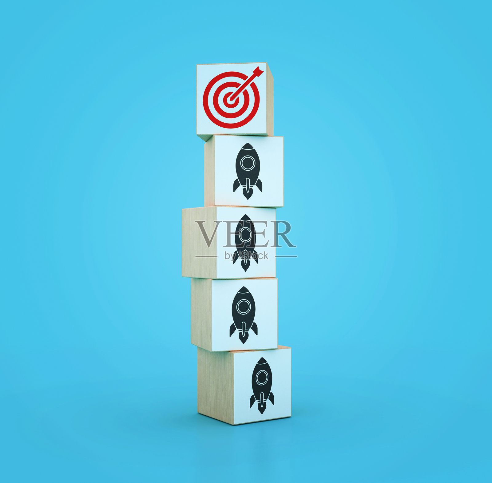 带有目标的火箭积木照片摄影图片