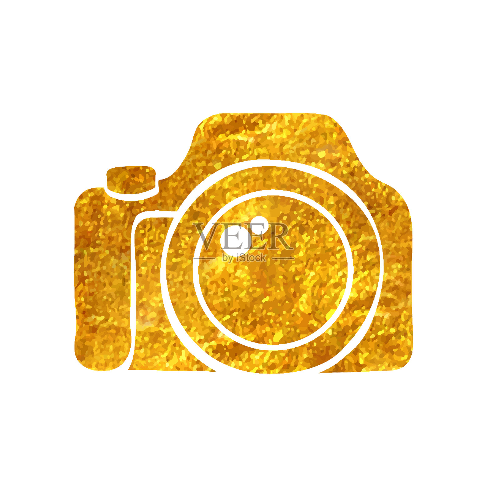 手绘金箔纹理图标 相机插画图片素材