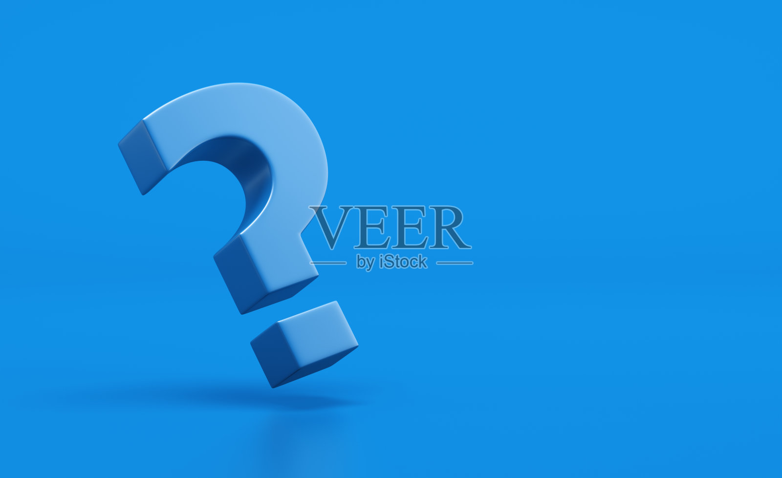 深蓝色背景上的蓝色问号照片摄影图片