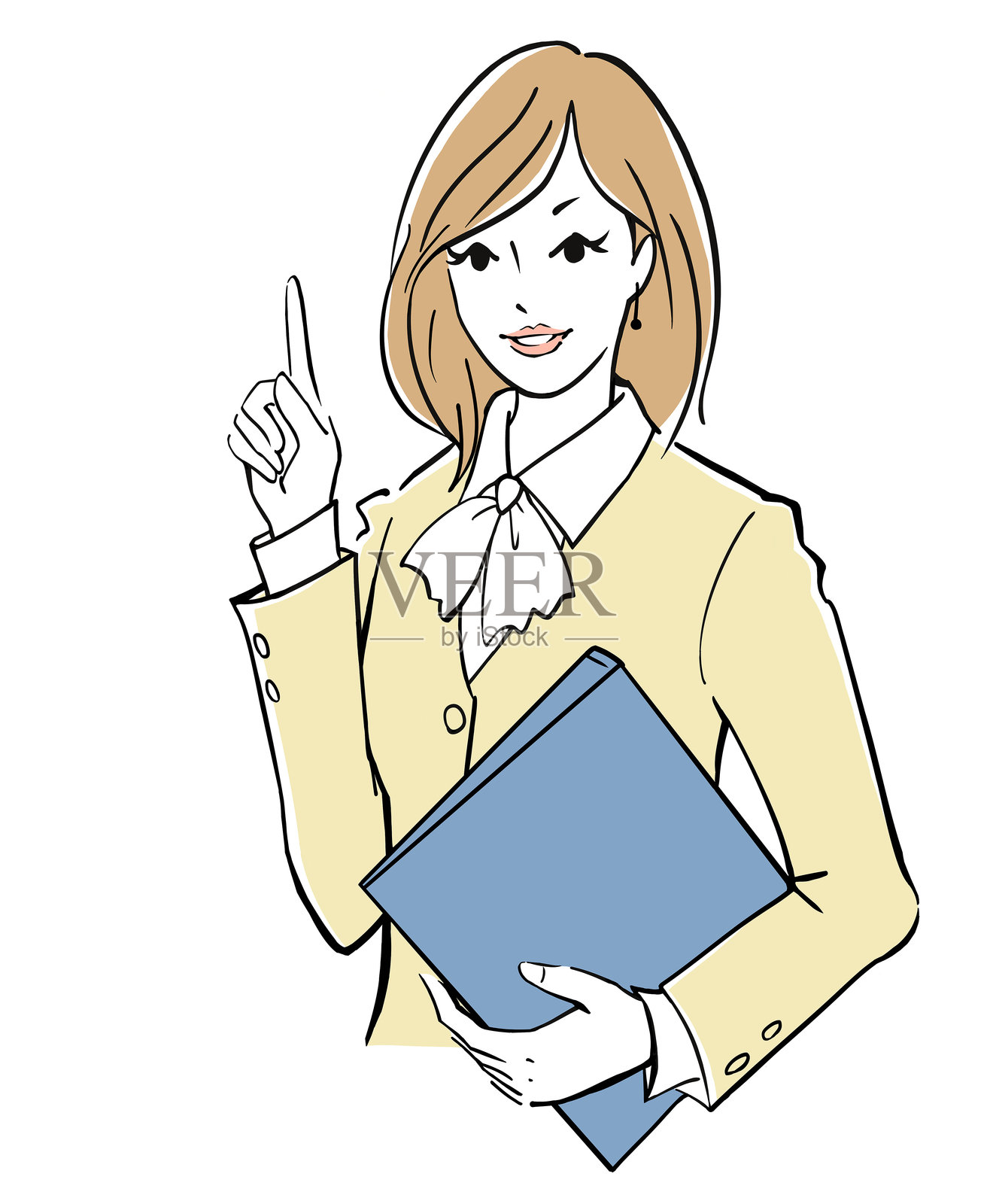 成年女性在解释简单插图。插画图片素材