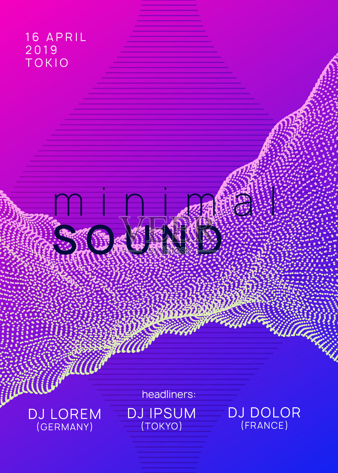 科技杂志。节日邀请。迷幻节拍邀请函。紫色DJ海报。电子舞曲音乐会模板。绿色迪斯科设计。夜总会活动。蓝色科技杂志。插画图片素材