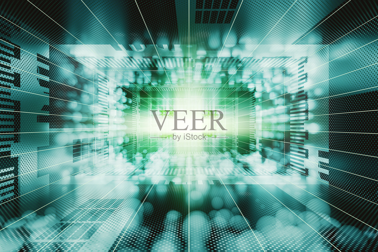 空荡荡的未来主义照明走廊照片摄影图片