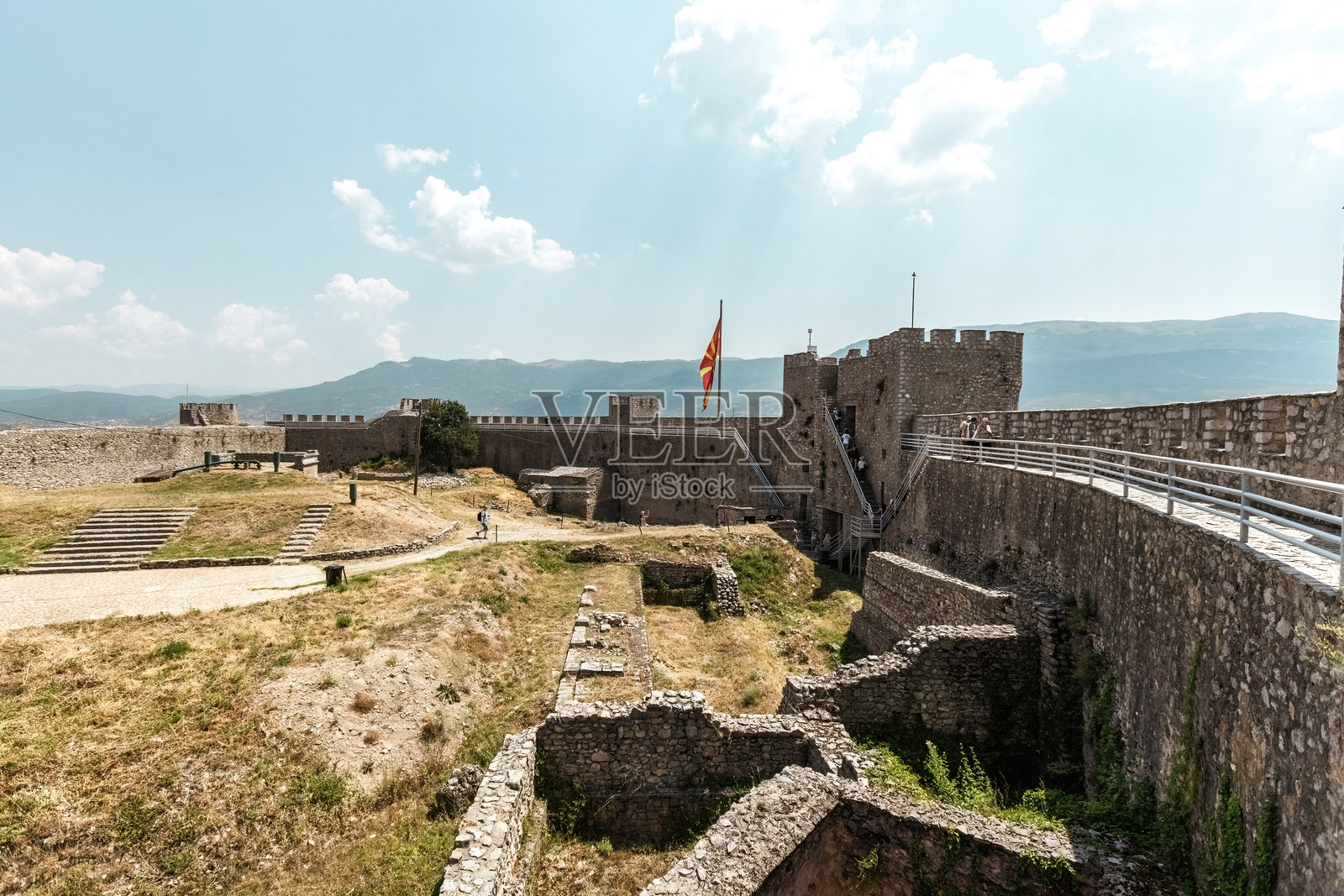 奥赫里德的萨莫伊尔堡垒，北马其顿照片摄影图片