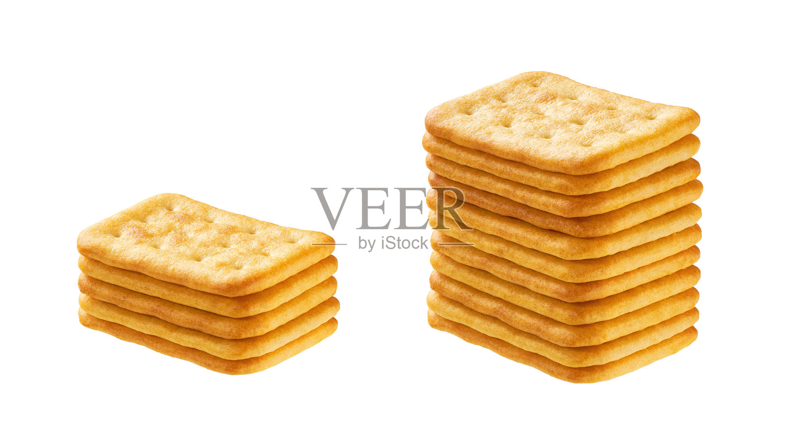 堆叠的奶酪饼干，白色背景照片摄影图片