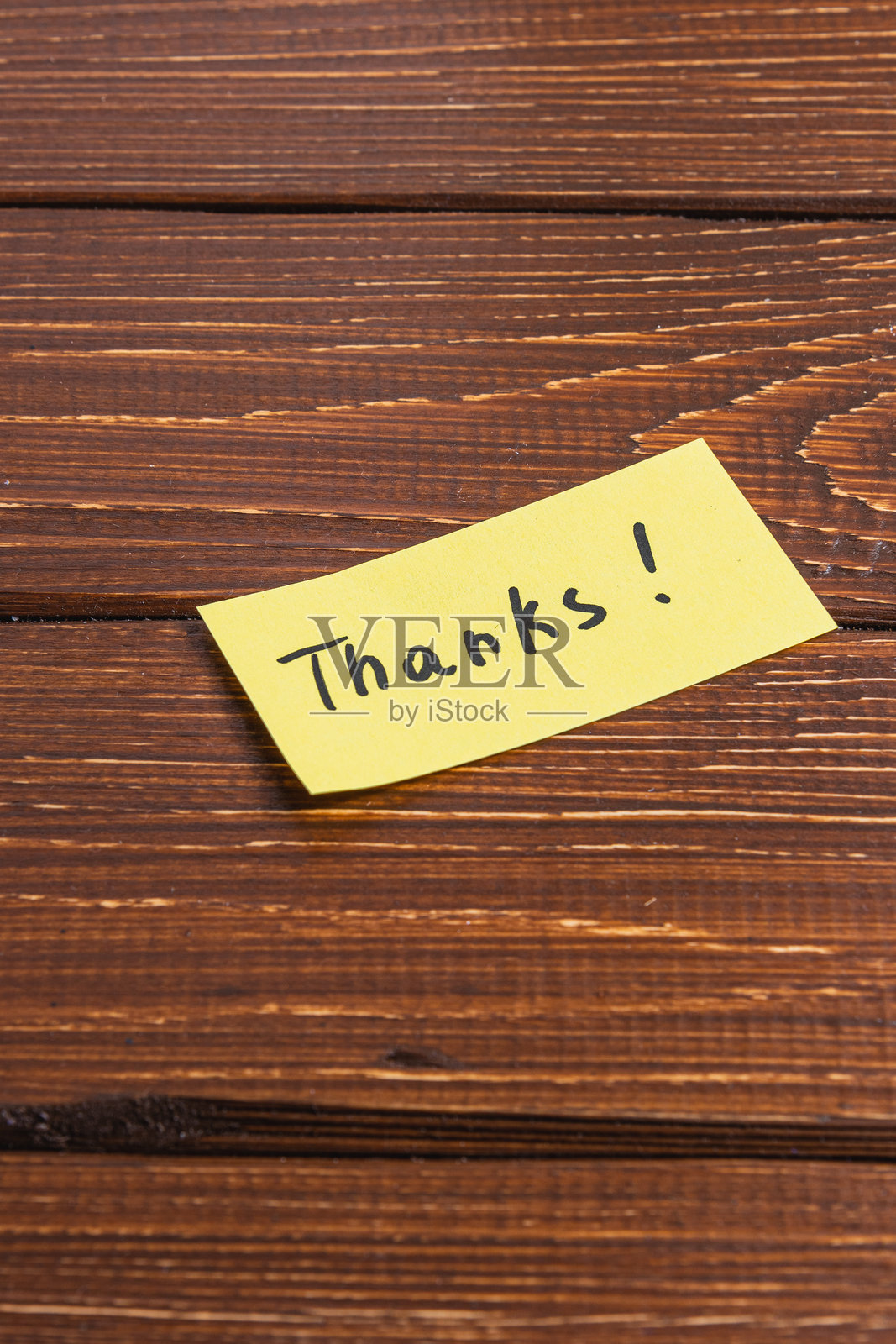 写着“谢谢”的黄色便签照片摄影图片