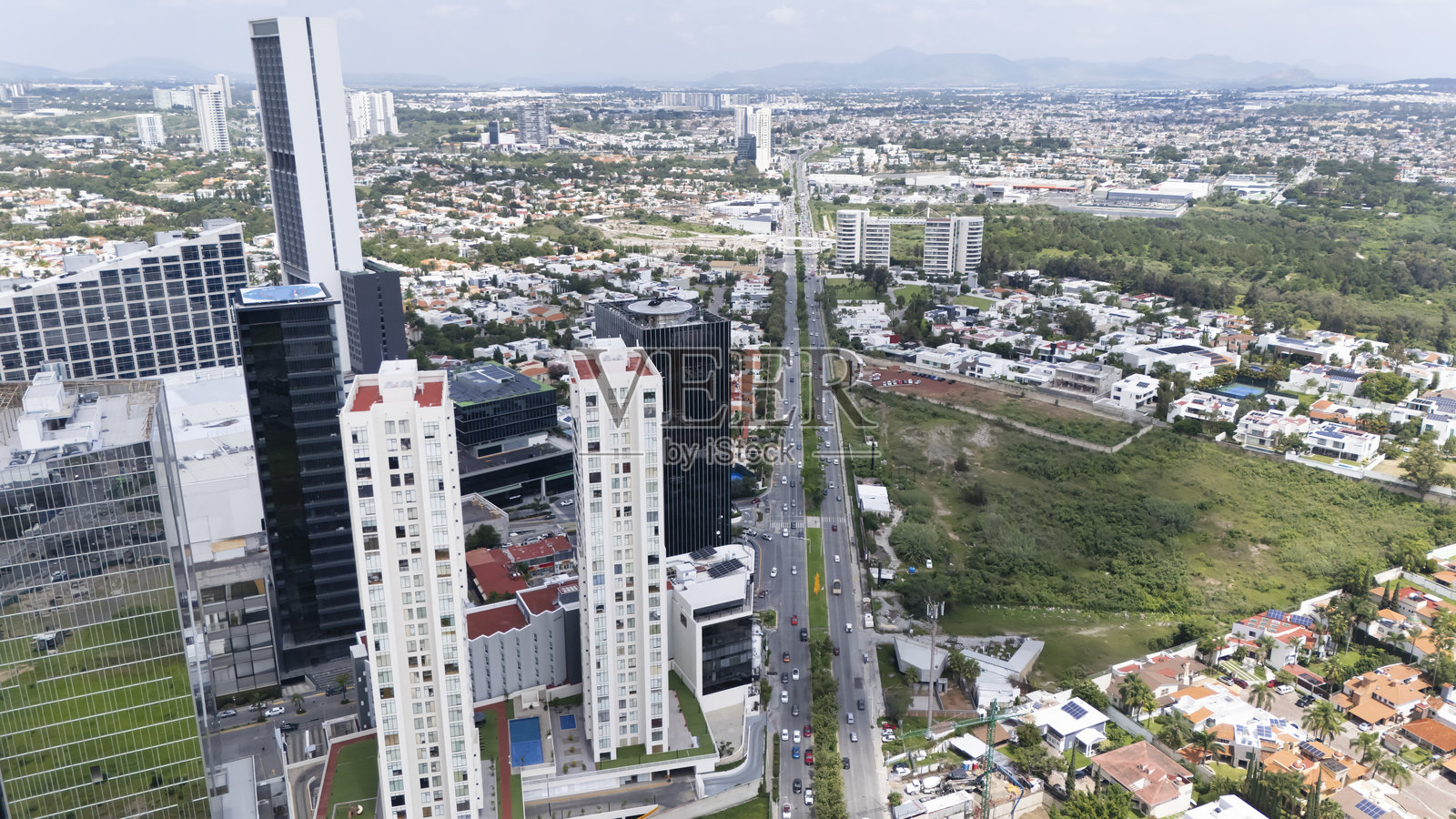 瓜达拉哈拉安达雷斯地区建筑的鸟瞰图照片摄影图片