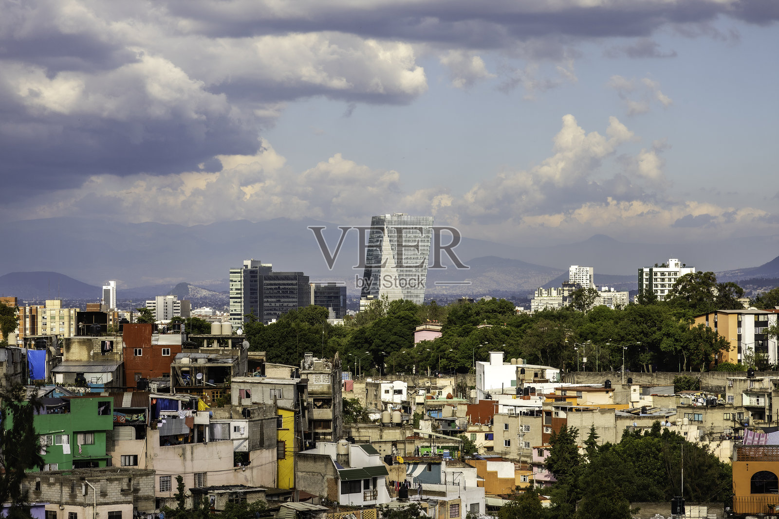 墨西哥城市南部天际线照片摄影图片