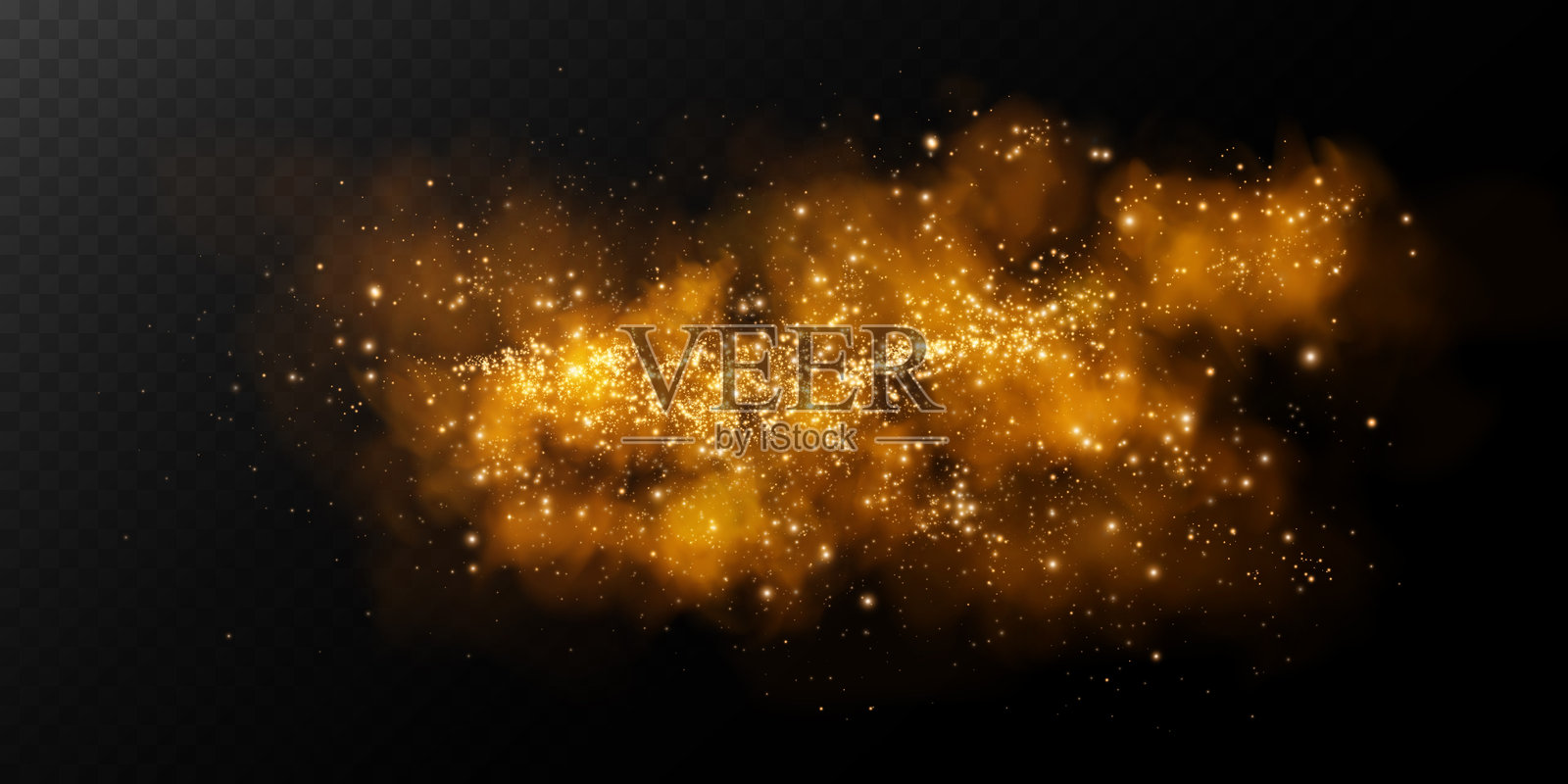 雾或烟，地板上的橙色烟雾云，独立透明特效。矢量图，陆地或水面上的晨雾，魔法雾霾。插画图片素材