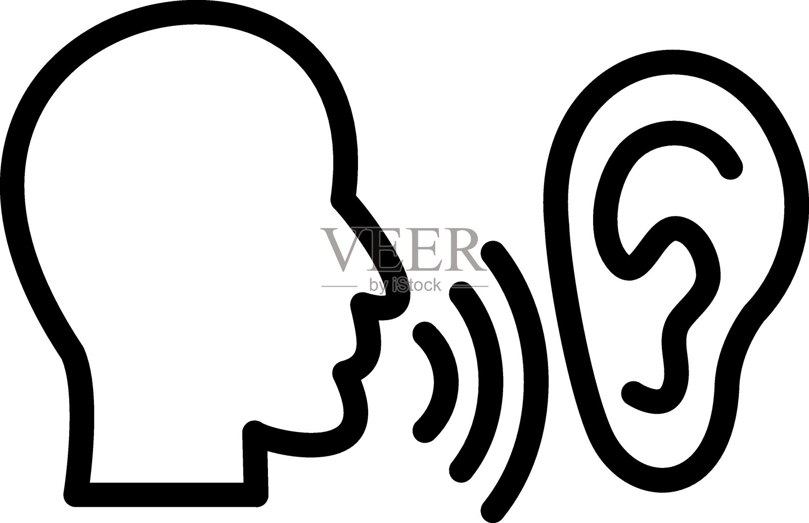 耳语图标风格插画图片素材