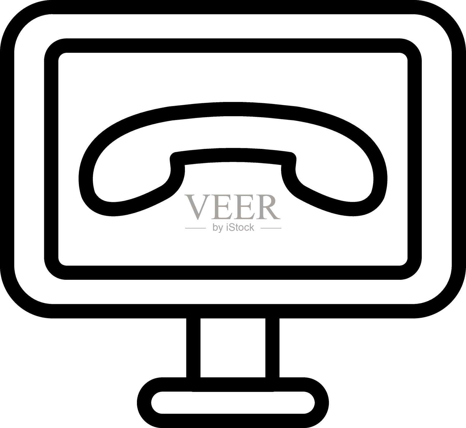 呼叫中心图标风格插画图片素材