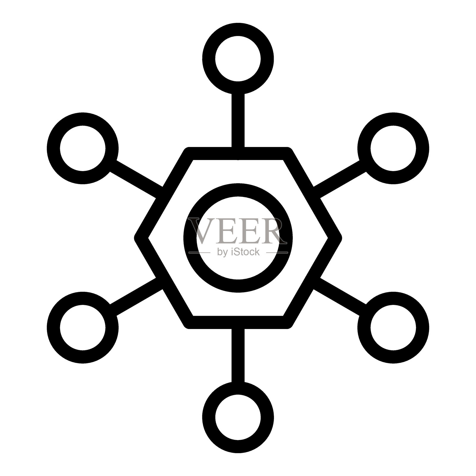 创意中心图标风格插画图片素材