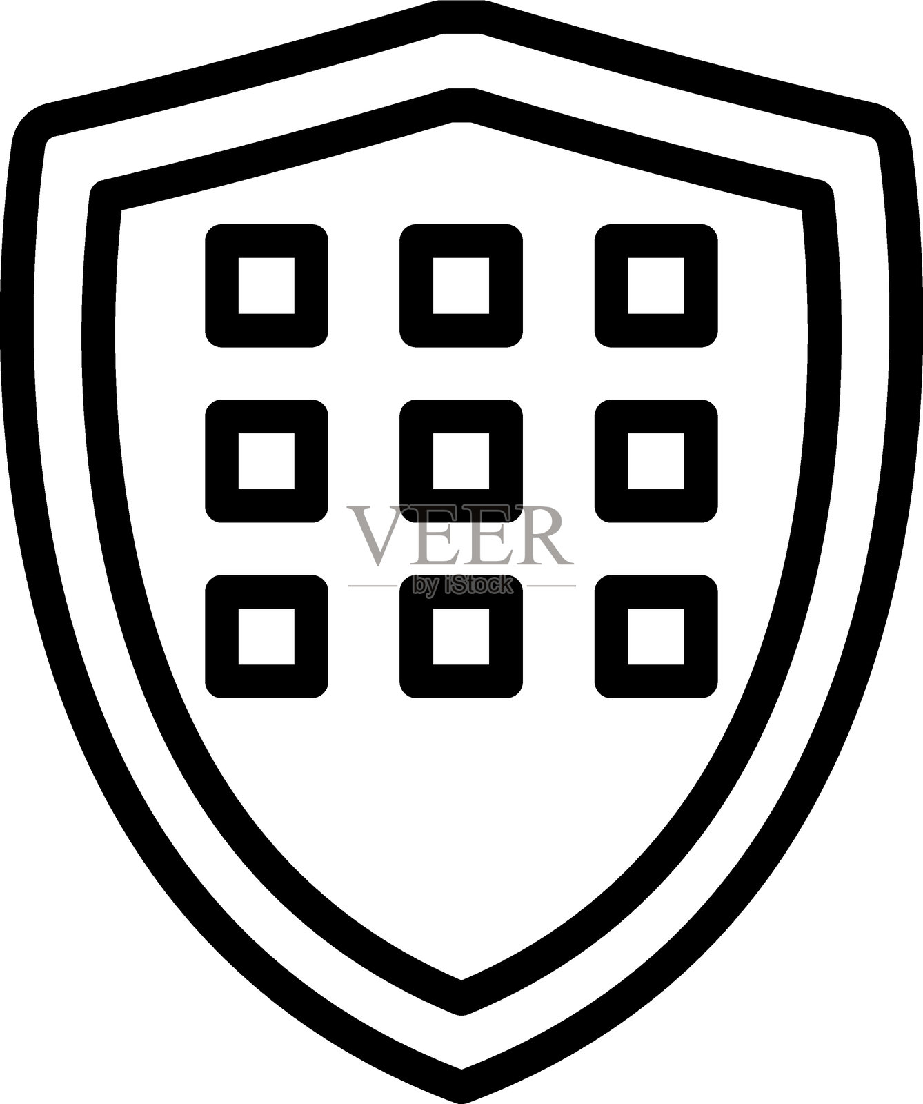 盾牌矩阵图标样式插画图片素材