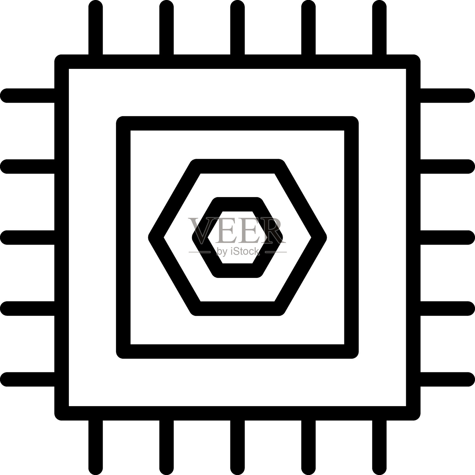 BIOS芯片图标风格插画图片素材