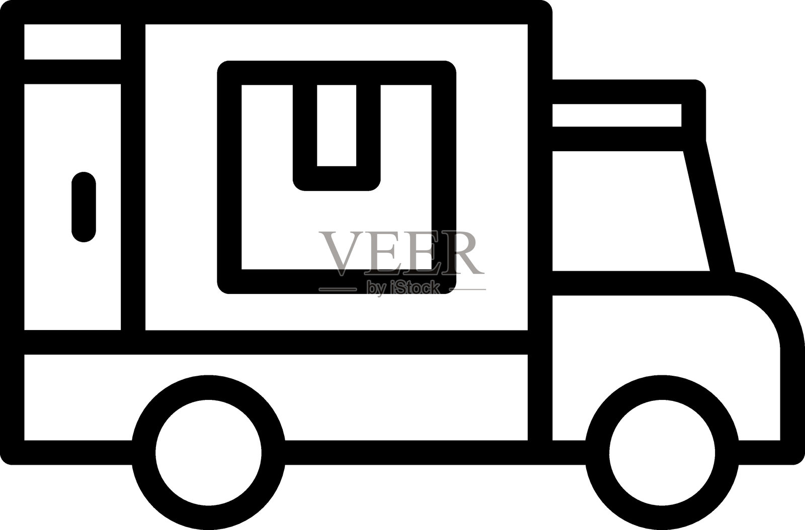 送货车图标风格插画图片素材